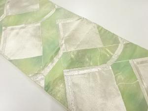 リサイクル　竹格子模様織出し袋帯